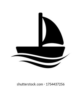 sailboat icon or logo isolated sign symbol vector illustration - high quality black style vector icons
