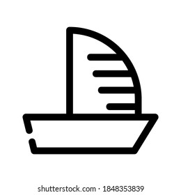 sailboat icon or logo isolated sign symbol vector illustration - high quality black style vector icons
