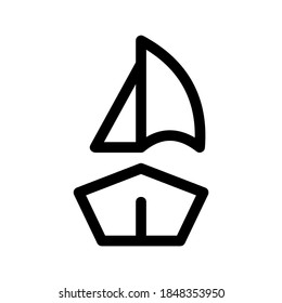 sailboat icon or logo isolated sign symbol vector illustration - high quality black style vector icons
