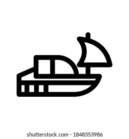 sailboat icon or logo isolated sign symbol vector illustration - high quality black style vector icons
