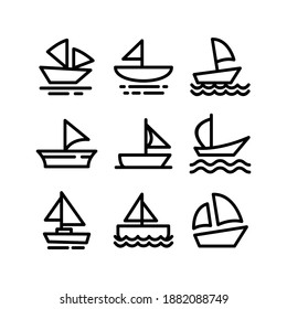 sailboat icon or logo isolated sign symbol vector illustration - Collection of high quality black style vector icons
