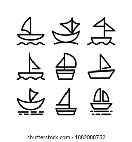 sailboat icon or logo isolated sign symbol vector illustration - Collection of high quality black style vector icons
