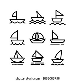 sailboat icon or logo isolated sign symbol vector illustration - Collection of high quality black style vector icons

