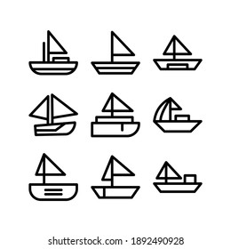 Sailboat icon or logo isolated sign symbol vector illustration - Collection of high quality black style vector icons
