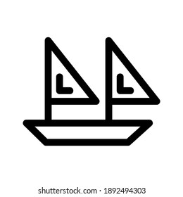 Sailboat icon or logo isolated sign symbol vector illustration - high quality black style vector icons
