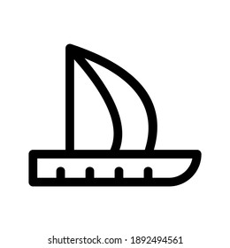 Sailboat icon or logo isolated sign symbol vector illustration - high quality black style vector icons
