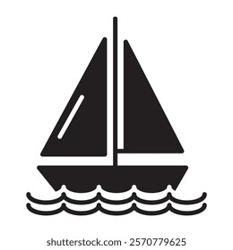 Sailboat icon or logo isolated sign symbol vector illustration - high-quality black style vector icons
