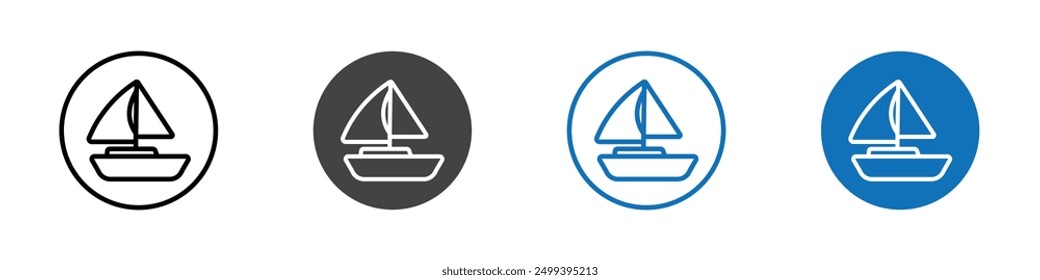 Sailboat icon Logo sign in thin line outline