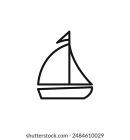 Sailboat icon logo sign vector outline