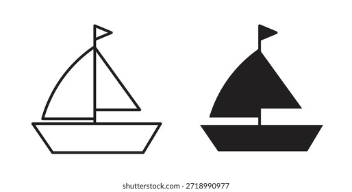 Icono del velero para el App móvil, diseños editables