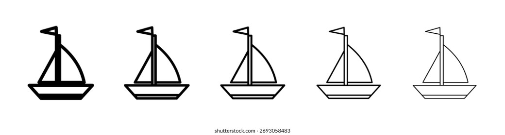 Ícone de veleiro para conceito móvel e web design.