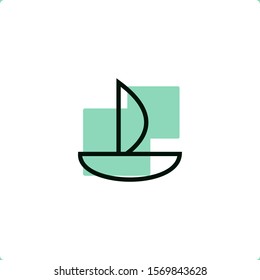 Sailboat Icon for mobile and web design.