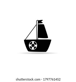 sailboat icon on white background vector