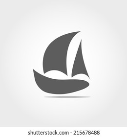 Sailboat icon icon on white background
