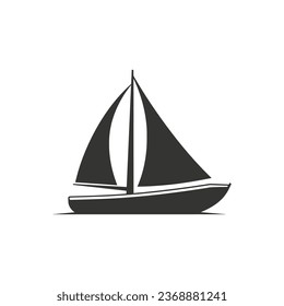 Sailboat Icon on White Background - Simple Vector Illustration