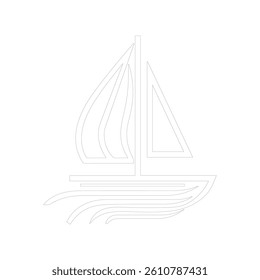 Sailboat icon on a white background