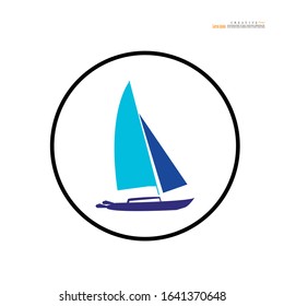 sailboat icon on white background.vector illustration.eps10.