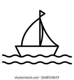 Sailboat icon Outline isolated logo mark