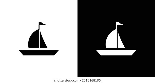 Sailboat icon Outline sign symbol set
