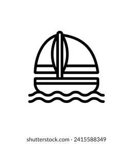 sailboat icon outline style vector design