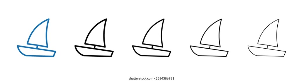 Sailboat icon Outline vector logo for web ui