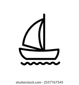 Sailboat icon Outline vector for web ui