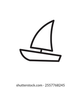 Sailboat icon Outline vector for web ui