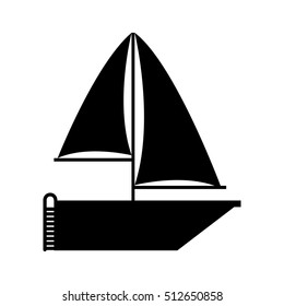 sailboat icon over white background