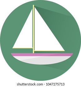 Sailboat icon put into a green circle 