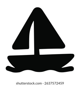 Sailboat icon representing marine travel and ocean adventure.