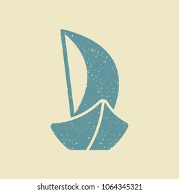 The sailboat icon. Sailing ship symbol. Flat Vector illustration