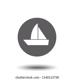 The sailboat icon. Sailing ship symbol. Flat Vector illustration