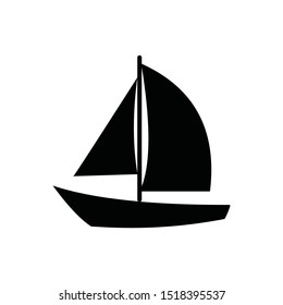 The sailboat icon. Sailing ship symbol. Logo for yacht club, for ship modeling sport. Vector illustration