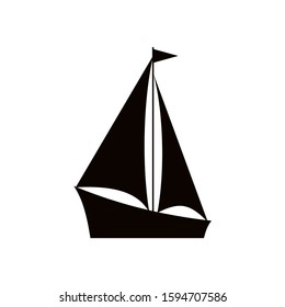 The sailboat icon. Sailing ship symbol. Flat Vector illustration eps10