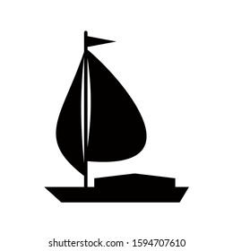 Sailboat Icon Sailing Ship Symbol Flat Stock Vector (Royalty Free ...