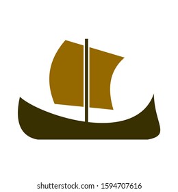 The sailboat icon. Sailing ship symbol. Flat Vector illustration eps10