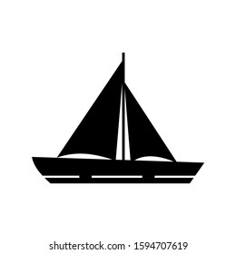 The sailboat icon. Sailing ship symbol. Flat Vector illustration eps10