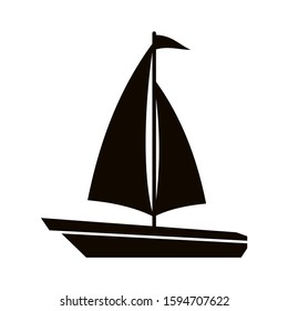 The sailboat icon. Sailing ship symbol. Flat Vector illustration eps10