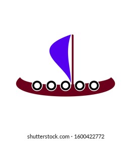 The sailboat icon. Sailing ship symbol. Flat Vector illustration eps 10