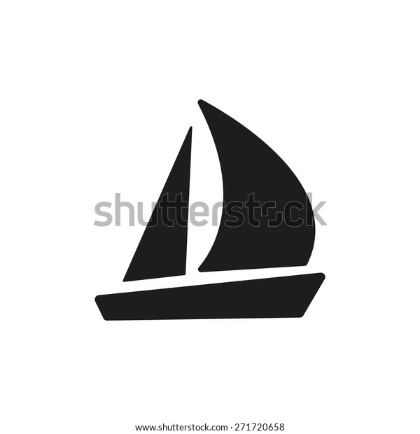 Sailboat Icon Sailing Ship Symbol Flat Stock Vector (Royalty Free ...