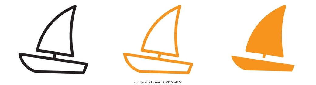 Sailboat Icon Set Nautical Illustrations for Marine and Sailing Projects