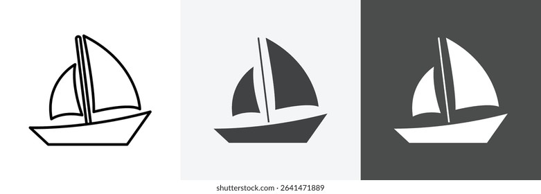 Sailboat icon set vector art