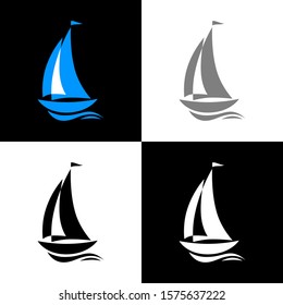 Sailboat icon set, vector illustration