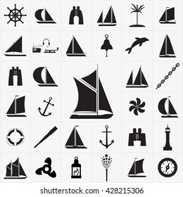  Sailboat Icon Sign