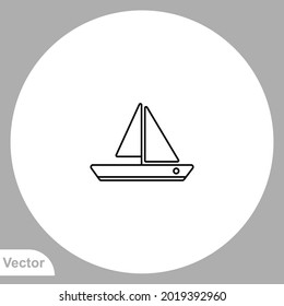 Sailboat icon sign vector,Symbol, logo illustration for web and mobile