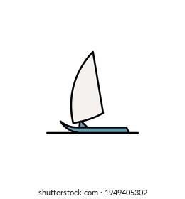 sailboat icon. Signs and symbols can be used for web, logo, mobile app, UI, UX