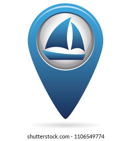 Sailboat icon simple flat style vector sign