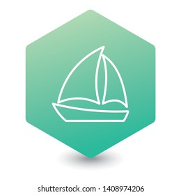 Sailboat icon simple flat style vector sign