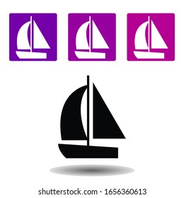 sailboat icon . Simple glyphvector of Travel purple set for UI and UX, website or mobile application