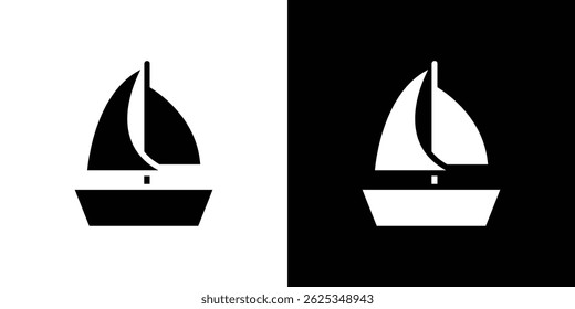 Sailboat icon simple line vector. Symbol, logo.